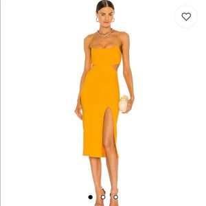 Haydon dress canary yellow. NWT revolve midi dress